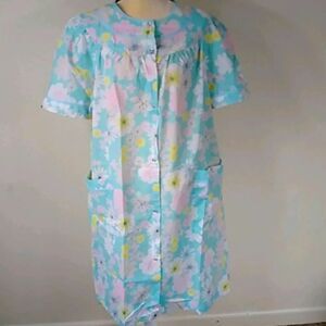 Moon Dance Floral Blue  Home Dress Size XL
